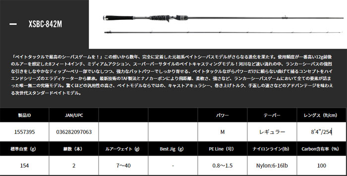 アブ ガルシア ソルティーステージ プロトタイプ シーバス XSBC-842M Abu Garcia Salty Stage Prototype -  【バス＆ソルトのルアーフィッシング通販ショップ】BackLash／バックラッシュ｜Japanese fishing tackle｜ルアー/釣具通販