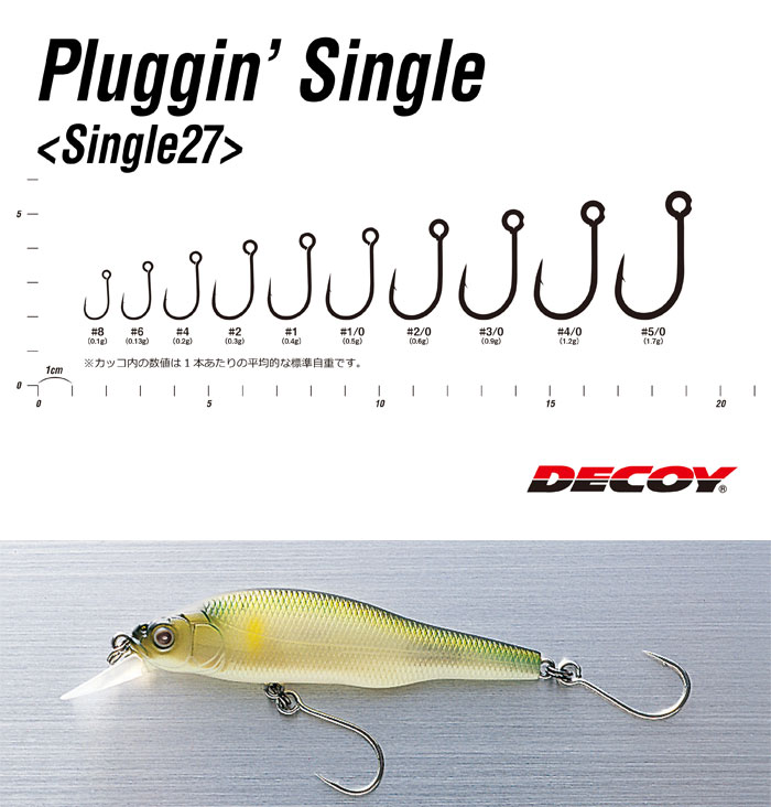 デコイ プラッギンシングル Single27 DECOY Pluggin' Single -  【バス＆ソルトのルアーフィッシング通販ショップ】BackLash／バックラッシュ｜Japanese fishing tackle｜ルアー/釣具通販