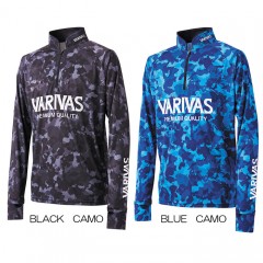 Varibus Dry Half Zip Long Sleeve VAZS-23 Black Camo/Blue Camo