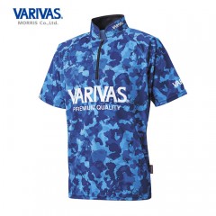 Varibus Dry Half Zip Short Sleeve VAZS-24 Blue Camo/White