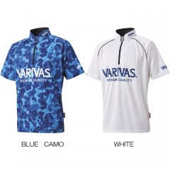 Varibus Dry Half Zip Short Sleeve VAZS-24 Blue Camo/White