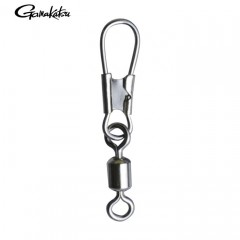 Gamakatsu squid metal leader round snap swivel white