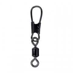 Gamakatsu Ika Metal Leader Round Snap Swivel Black NSB