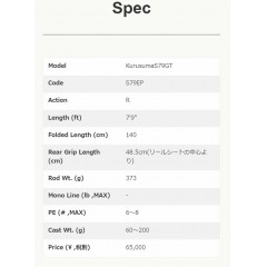 ツララ　パナリ　クルスマ　S79GT　ストローセッティング　TULALA Panari Kurusuma