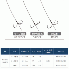 ☆オーナー　カルティバ　36372　鮎ルアーのフック　大鮎用　