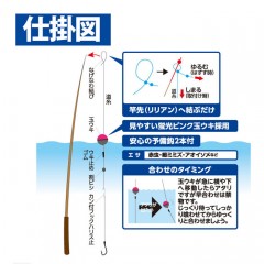 ☆ハヤブサ　かんたん手長エビ釣りセット　玉ウキ