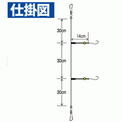 Hayabusa NB387 Throwing flounder body type Miracle beads yellow 2 sets of 2 hooks