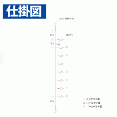 ☆ハヤブサ　HS384　豆アジ専科　ラメ留　白スキン　8本鈎　Hayabusa　