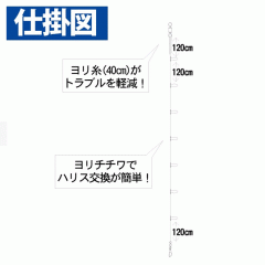 ☆ハヤブサ　SR310　船イカリーダー　ヨリ糸＆ヨリチチワ仕様　7本　Hayabusa　