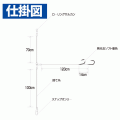 ☆ハヤブサ　SD197　船極　のませ青物　2段鈎2セット　Hayabusa　