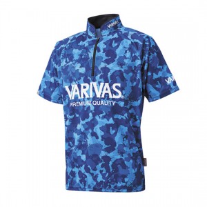 Varibus Dry Half Zip Short Sleeve VAZS-24 Blue Camo/White