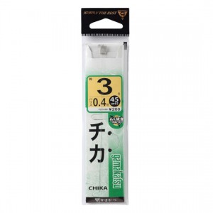 ☆がまかつ    チカ鈎 糸付45cm 白