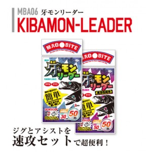 マグバイト　MBA06 牙モンリーダー　30cm 50lb　MAGBITE　KIBAMON-LEADER　