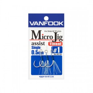 VAN FOOK Micro Jig Assist  single/0.5cm+tinsel