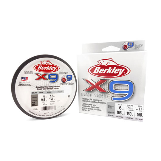 Berkley X9 Braid Fishing Line - Crystal