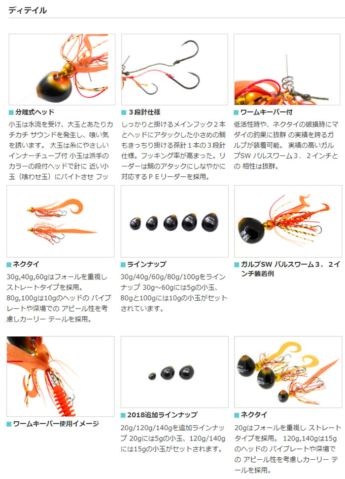 アブガルシア カチカチ玉140g+15g シュリンプオレンジ AbuGarcia -  【バス＆ソルトのルアーフィッシング通販ショップ】BackLash／バックラッシュ｜Japanese fishing tackle｜ルアー/釣具通販