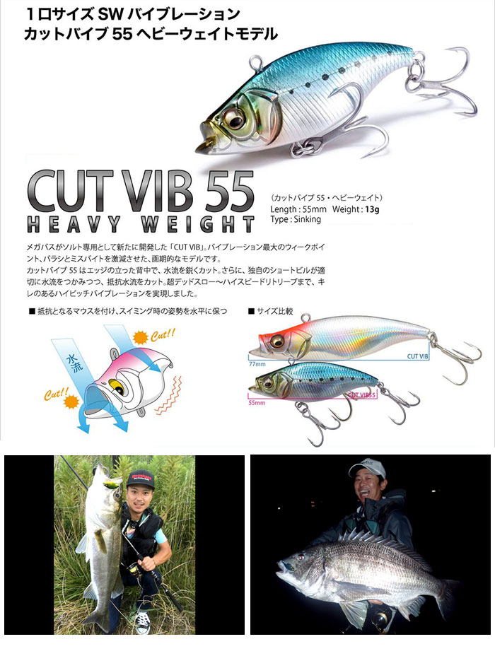 メガバス カットバイブ 55 HW CUTVIB 55 Heavy Weight -  【バス・トラウト・ソルトのルアーフィッシング通販ショップ】BackLash／バックラッシュ｜Japanese fishing  tackle｜ルアー/釣具通販