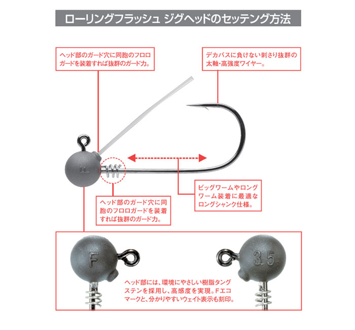 ノガレス ローリングフラッシュ ジグヘッド #3/0 2.5g Nogales Rolling