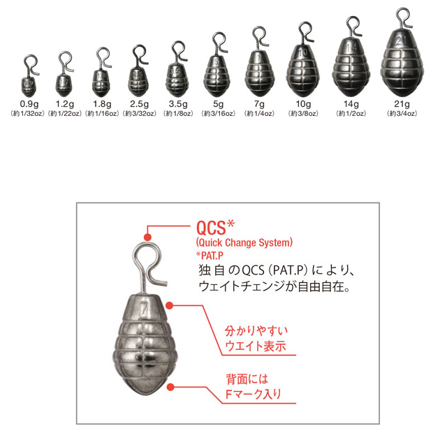 バリバス タングステングレネードシンカー 0.9g-1.2g クイックチェンジャー VARIVAS TG -  【バス・トラウト・ソルトのルアーフィッシング通販ショップ】BackLash／バックラッシュ｜Japanese fishing  tackle｜ルアー/釣具通販