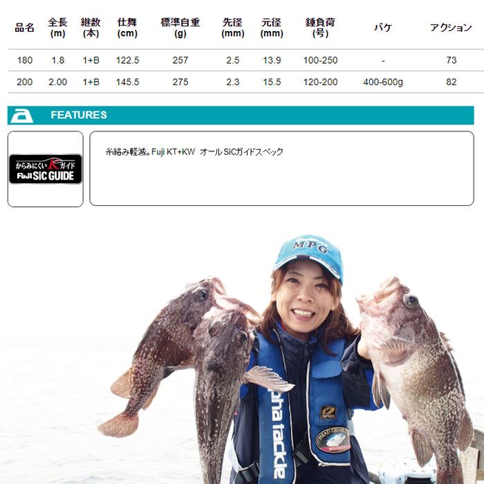 アルファタックル 海人 北海道船 SP 180 alpha tackle KAIJIN HOKKAIDO