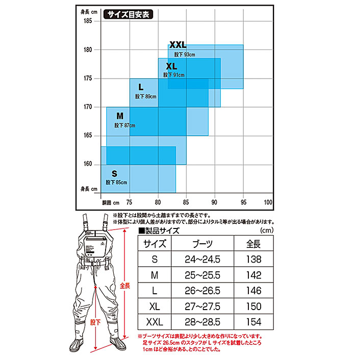 DRESS Chest high wader air bone radial sole - 【Bass Trout Salt