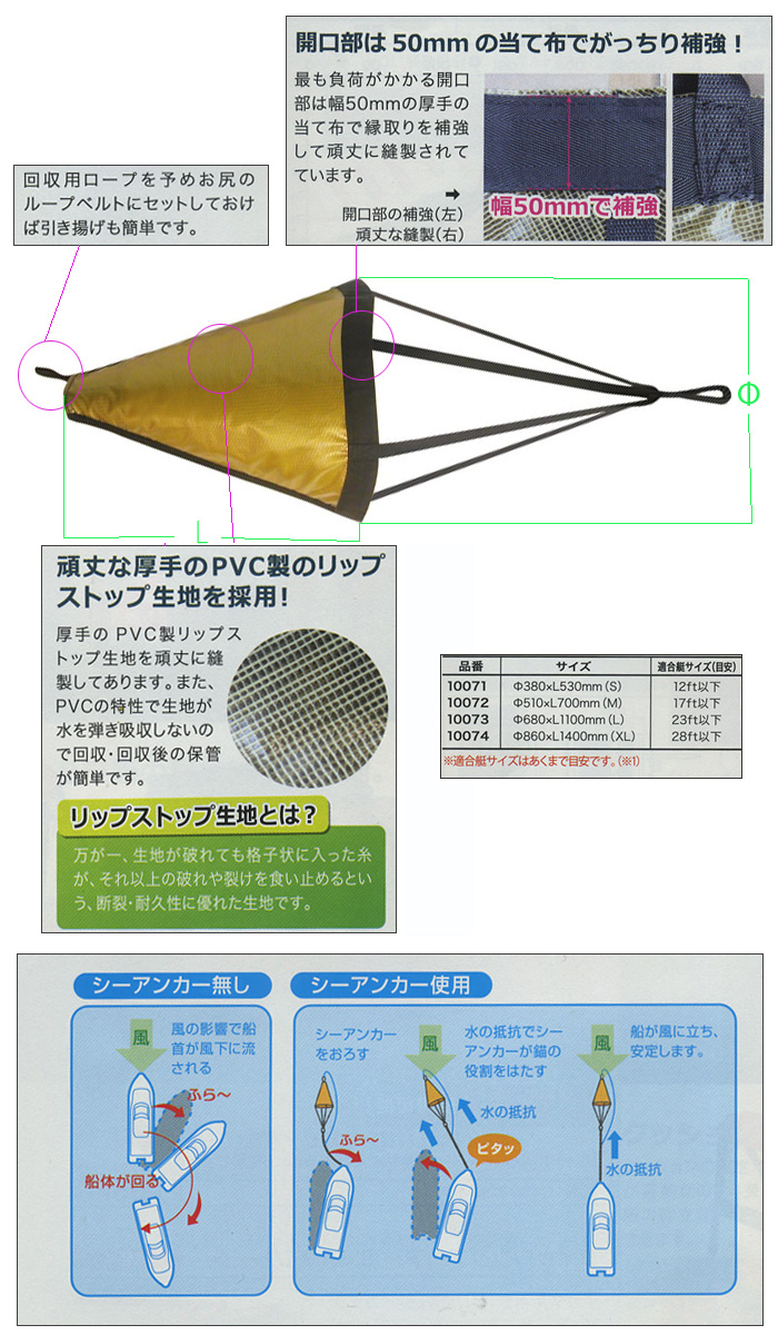 BMOジャパン シーアンカーXL ロープセット 10074-RN BMO JAPAN