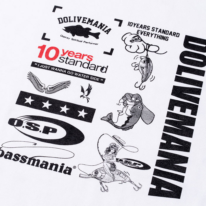 OSP x bassmania mixed design T-shirt - 【Bass Trout Salt lure