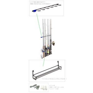 Rack 'Em　 フィッシングロッドラック/6本用　壁掛け縦タイプ　No.7010【ロッドホルダー】