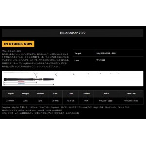 ポイント10倍】ヤマガブランクス ブルースナイパー 70/2 YAMAGA BLANKS