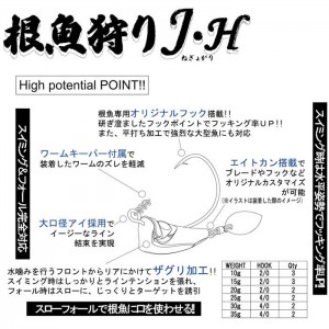 ▲ルーディーズ　根魚狩りJ・H（ネギョガリジグヘッド）　RUDIE'S JH